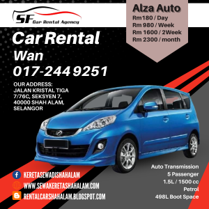 Kereta Sewa Shah Alam Perodua Alza G1