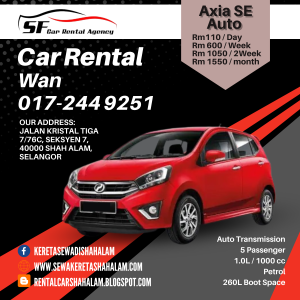 Kereta Sewa Shah Alam Axia