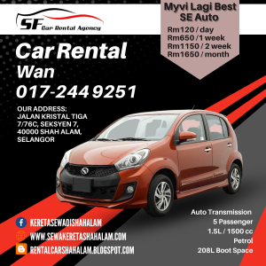 Kereta Sewa Shah Alam Myvi Lagi Best Icon G2