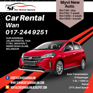 Kereta Sewa Shah Alam Myvi G3